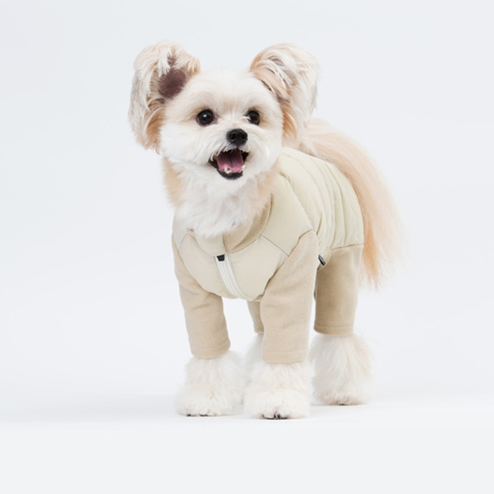 컴포트 에코다운 패딩 강아지 점프수트 베이지애견의류,애견옷